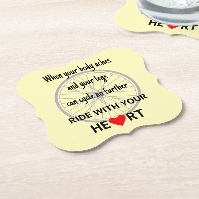 Motivierend Cyclist-Slogan gelb Untersetzer (angewinkelt)