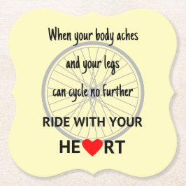 Motivierend Cyclist-Slogan gelb Untersetzer