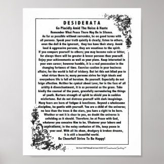 Motivierend Desiderata Gedicht von Max Ehrmann Poster