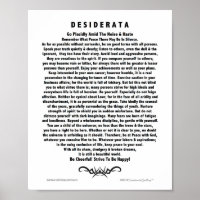 Motivierend Desiderata Gedicht von Max Ehrmann