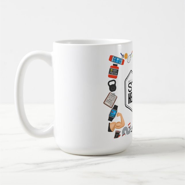 motivierend Design bleibe Kaffeetasse (Links)