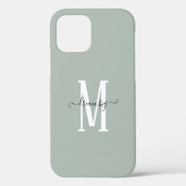 Motivierend Dream Big Monogram Initial Sage iPhone 12 Hülle