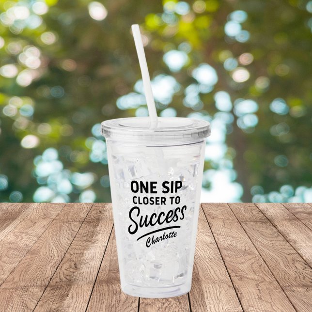 Motivierend Erfolgsquote schwarz Acryltrinkbecher (Von Creator hochgeladen)