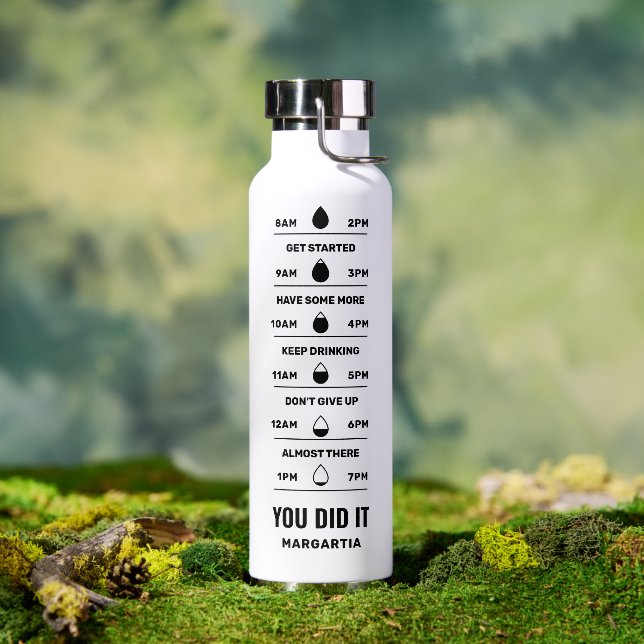 Motivierend Erinnerung Ihr Name Modernes Navy Trinkflasche (Außenbereich)