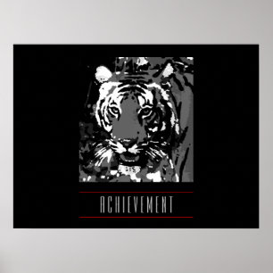 Motivierend Errungenschaften Tiger Poster Print