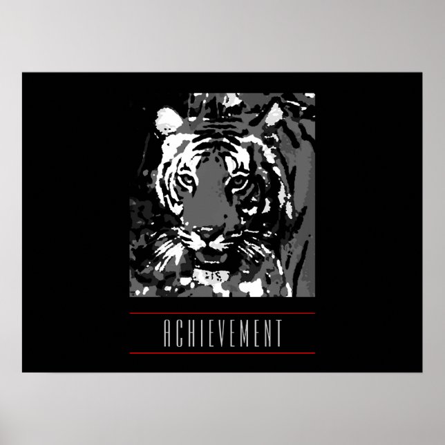 Motivierend Errungenschaften Tiger Poster Print (Vorne)