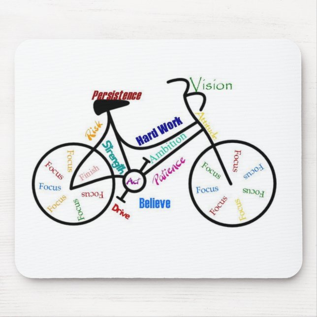 Motivierend Fahrrad, Fahrrad, Fahrrad, Sport, Hobb Mousepad (Vorne)