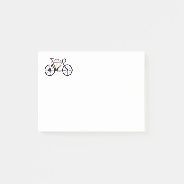 Motivierend Fahrrad, Fahrrad, Fahrrad, Sport, Hobb Post-it Klebezettel (Vorderseite)