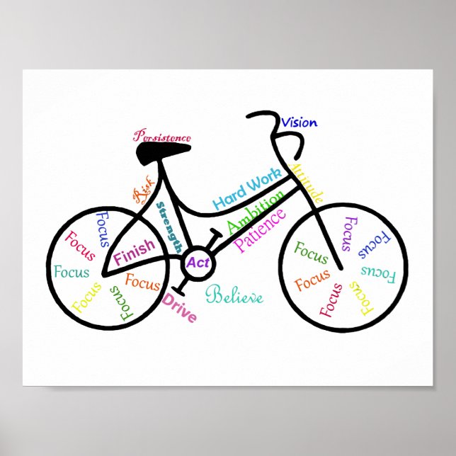 Motivierend Fahrrad, Fahrrad, Fahrrad, Sport, Hobb Poster (Vorne)