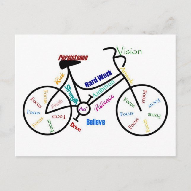 Motivierend Fahrrad, Fahrrad, Fahrrad, Sport, Hobb Postkarte (Vorderseite)