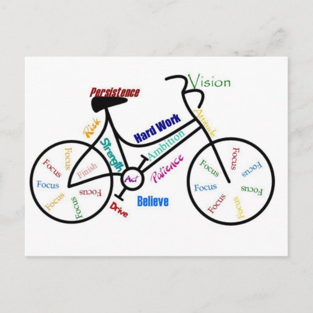 Motivierend Fahrrad, Fahrrad, Fahrrad, Sport, Hobb Postkarte (Vorderseite)