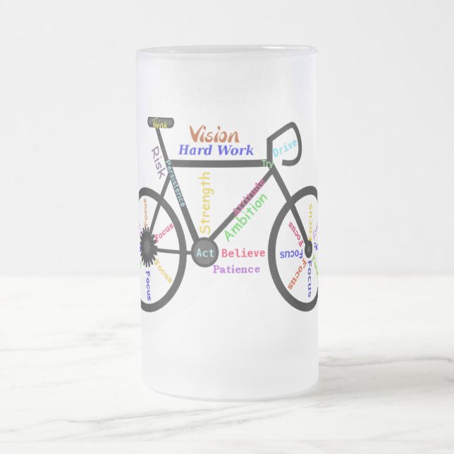 Motivierend Fahrrad, Fahrrad, Sport Mattglas Bierglas (Mittel)