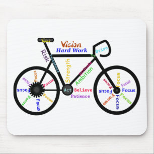 Motivierend Fahrrad, Zyklus, fahrend, Sport-Wörter Mousepad