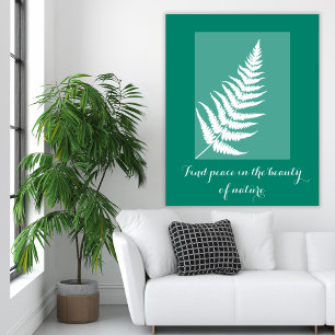 Motivierend Farn Boho green Wall Art Poster