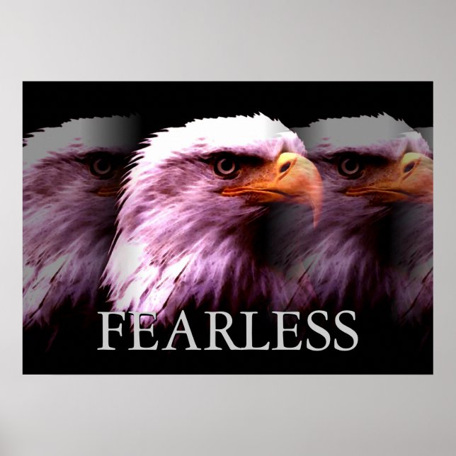 Motivierend Fearless American Bald Eagle Poster (Vorne)