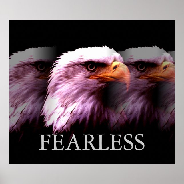 Motivierend Fearless American Bald Eagle Poster (Vorne)