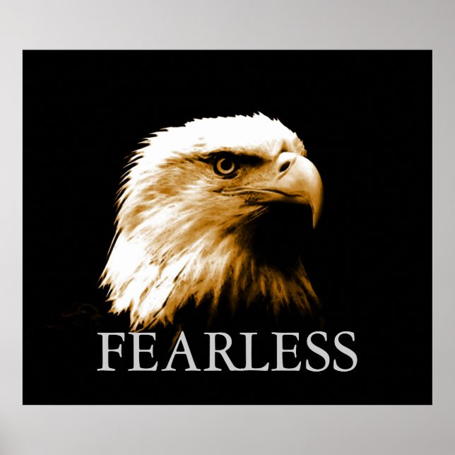 Motivierend Fearless American Bald Eagle Poster (Vorne)