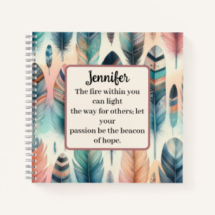 Motivierend Feather Spiral Notebook Notizbuch