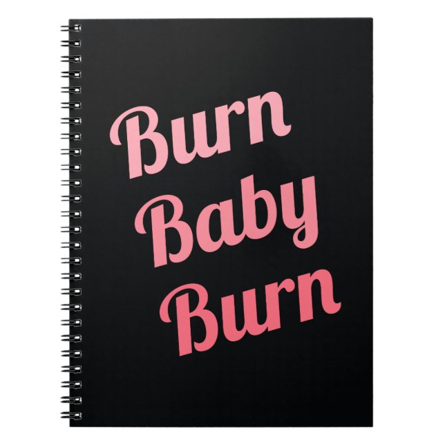 Motivierend Fitness Brennen Baby Black Pink Notizblock (Vorderseite)