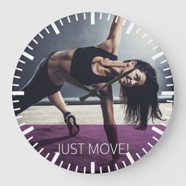 Motivierend Fitness Große Wanduhr (Vorderseite)