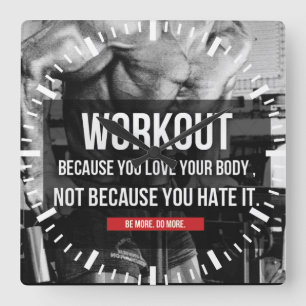 Motivierend Fitness Quadratische Wanduhr