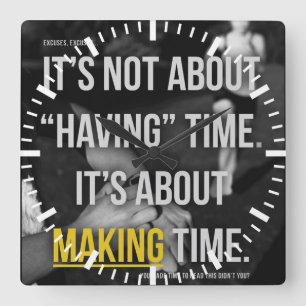 Motivierend Fitness Quadratische Wanduhr