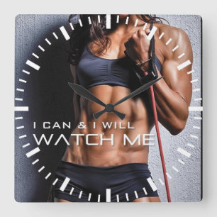 Motivierend Fitness Quadratische Wanduhr