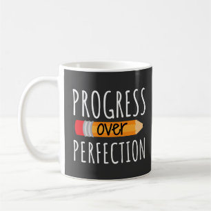 Motivierend Fortschritt über Perfektion Kaffeetasse