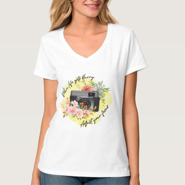 Motivierend Fotokursion Wasserfarben-Blume T-Shirt (Vorderseite)