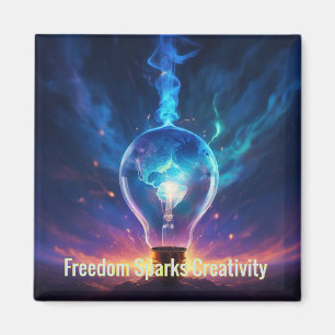 Motivierend Freiheit spart Kreativität Positivität Magnet