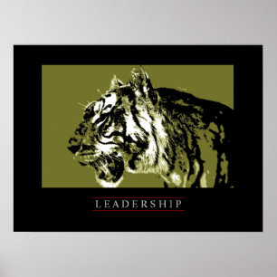 Motivierend Führung Tiger Face Poster Print