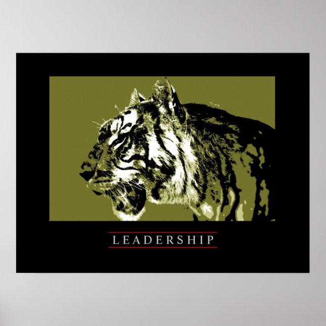 Motivierend Führung Tiger Face Poster Print (Vorne)