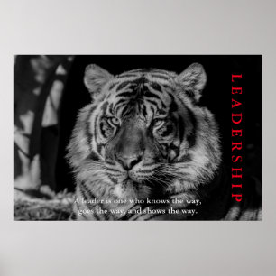 Motivierend Führung von Black & White Tiger Poster