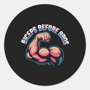 Motivierend Funny Gym Spaß Biceps Gains Biceps B Runder Aufkleber