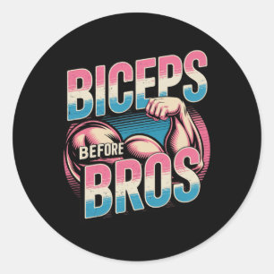 Motivierend Funny Gym Spaß Biceps Gains Biceps B Runder Aufkleber