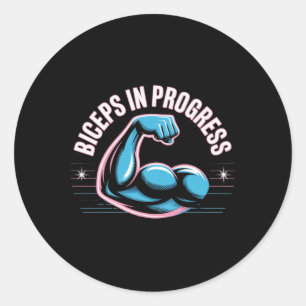 Motivierend Funny Gym Spaß Biceps Gains Biceps I Runder Aufkleber