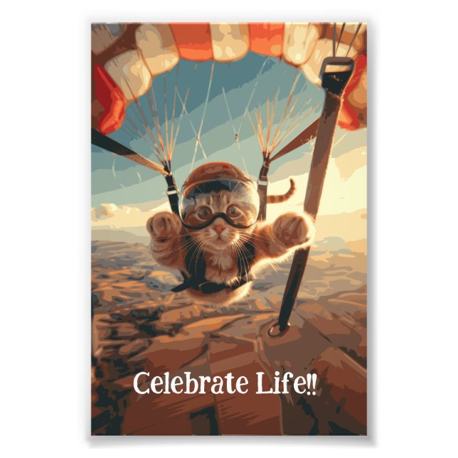 Motivierend Funny Inspiration Cat Poster (Vorne)