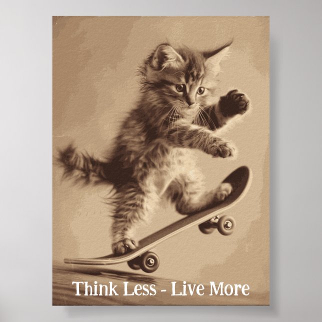 Motivierend Funny Inspiration Cat Poster (Vorne)