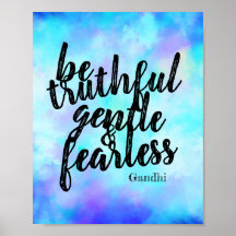 motivierend Gandhi sei ein furchtloses Zitat blau