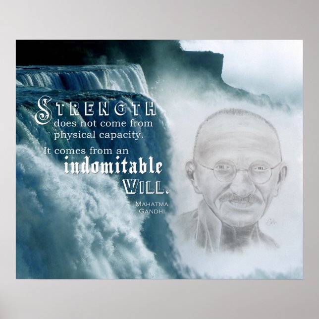 Motivierend Gandhi-Zitat Poster (Vorne)