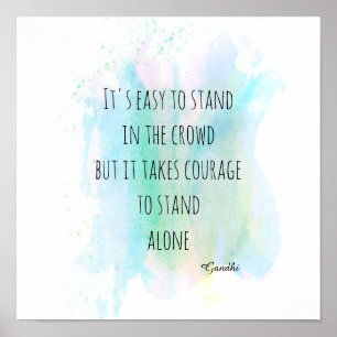 motivierend Gandhi zitiert blaue Aquarellfarbe abs Poster