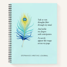 Motivierend Gedicht für Schriftsteller Peacock Qui Notizbuch