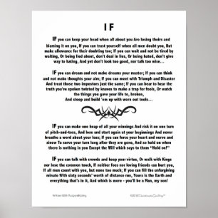 Motivierend Gedicht IF von Rudyard Kipling Poster