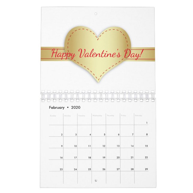 Motivierend Glitzer Typografie Schöne 12-monatige Kalender (Feb 2020)