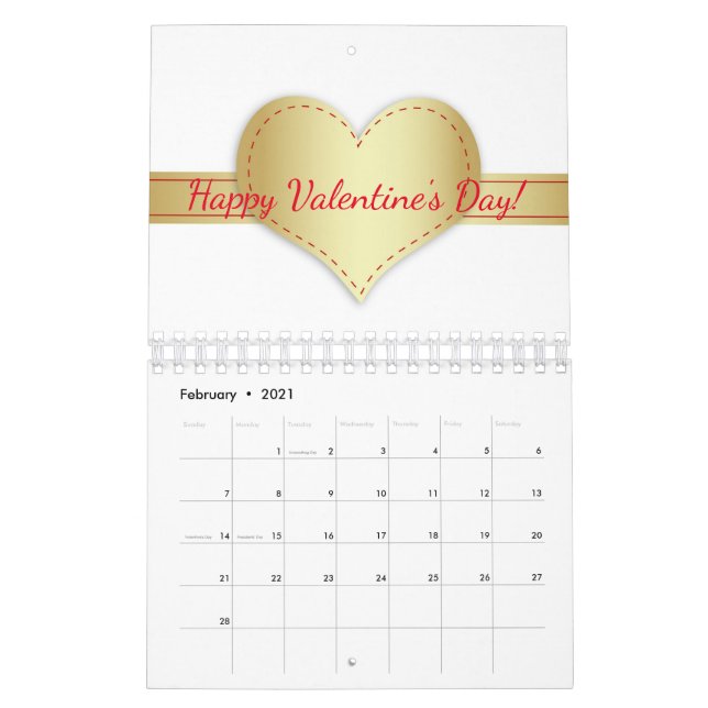 Motivierend Glitzer Typografie Schöne 12-monatige Kalender (Feb 2021)