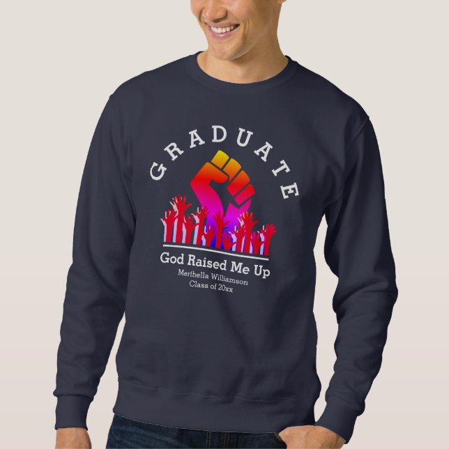 Motivierend GOTT HAT MICH DEN Individuelle Name-Gr Sweatshirt (Vorderseite)