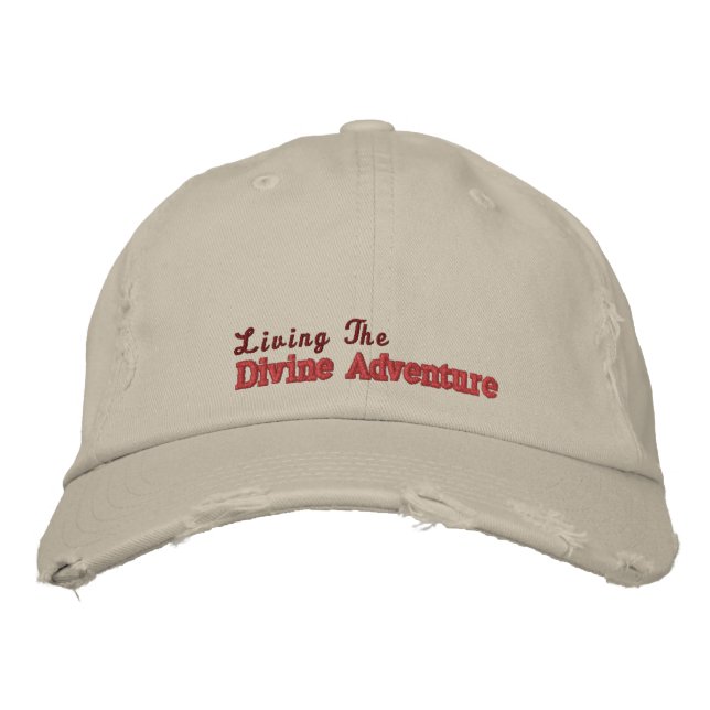 Motivierend göttliches Adventure Zitat Rosa Rustik Bestickte Baseballkappe (Vorderseite)