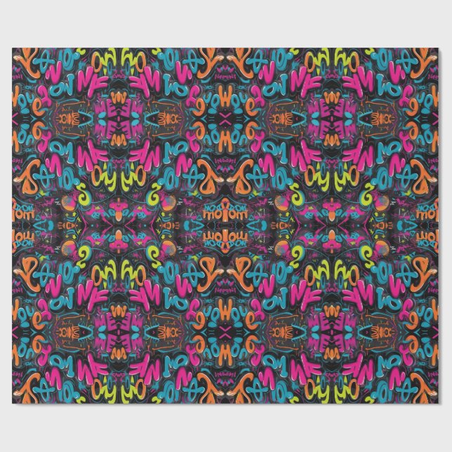 Motivierend Graffiti-Wrapping Geschenkpapier (Flach)