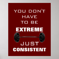 Motivierend Gym Workout Fitness Zitat Poster