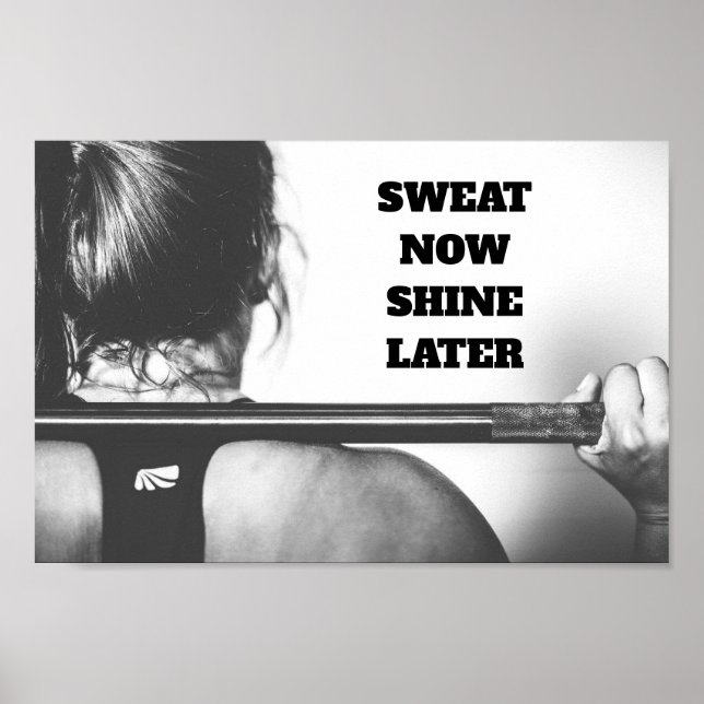 Motivierend Gym Workout Sweat jetzt schlucken spät Poster (Vorne)